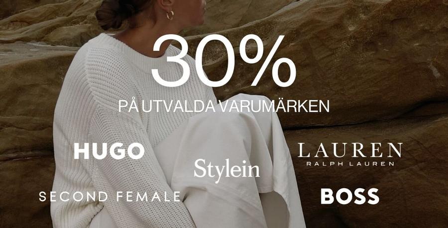 30% på utvalda varumärken