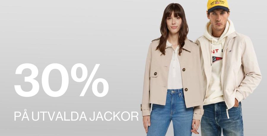 30% på säsongens jackor