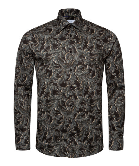 Black Floral Print Slim