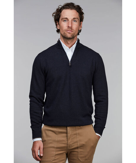 Half Zip Diamond Knit