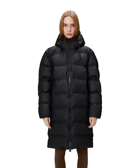 Produktfoto för Rains - Alta Long Puffer Jacket W3T4 - Kappa - Black - XS