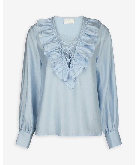 Katarina Crepe Ruffle Blo | Kvinna - Varumärken - Neo Noir | ModeLejon