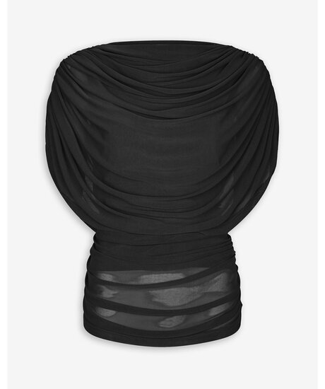 Cottuna Drapy Mesh Top | Kvinna - Varumärken - Neo Noir | ModeLejon