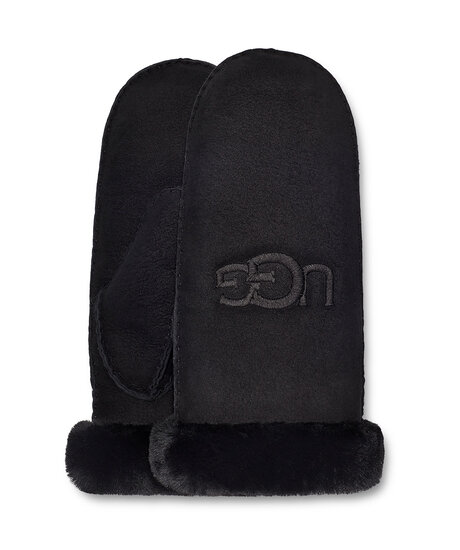 W Sheepskin Emb Mitten