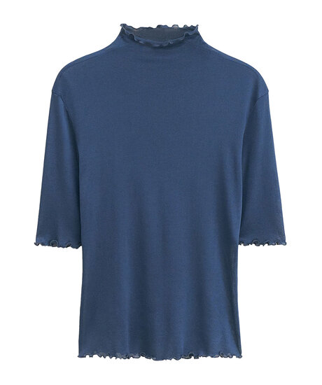 Mock Neck Frill Top
