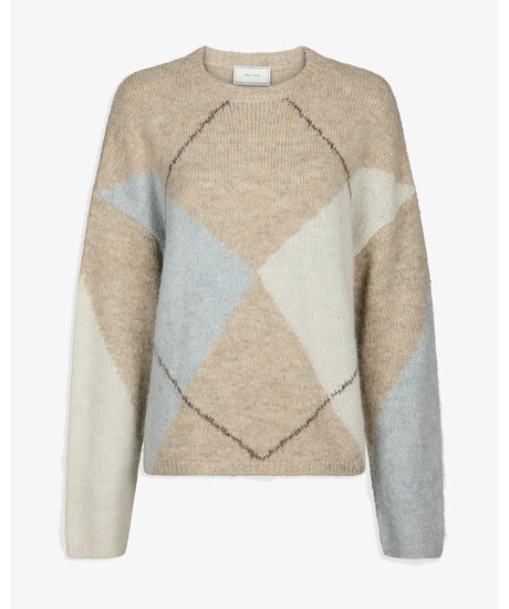 Inga check fluff knit | Kvinna - Kläder - Hoodies & Tröjor - Stickade tröjor | ModeLejon