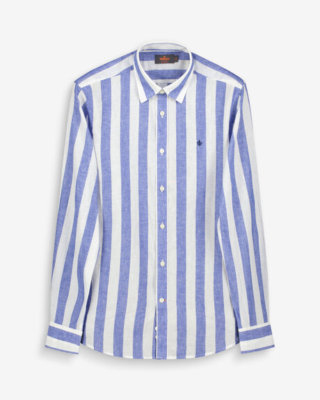 Douglas linen mix stripe | Man - Kläder - Skjortor - Linneskjortor | ModeLejon