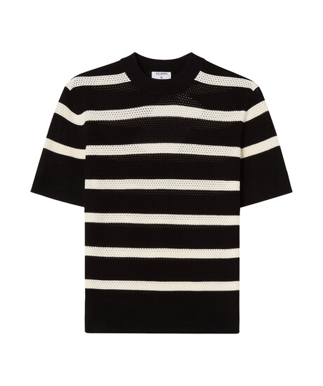 Striped Mesh Tee