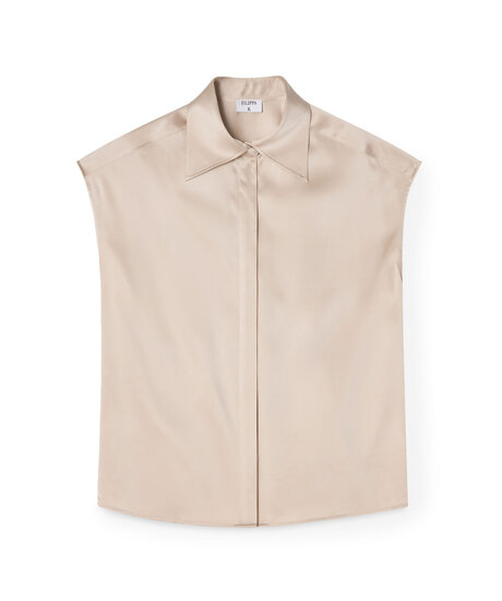 Cap Sleeve Silk Blouse