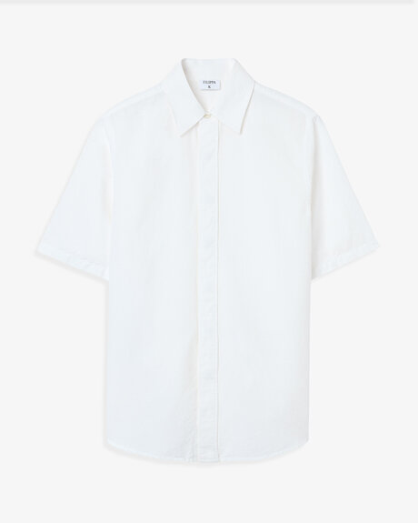 Cotton Linen SS Shirt | Man - Kläder - Skjortor - Kortärmade skjortor | ModeLejon