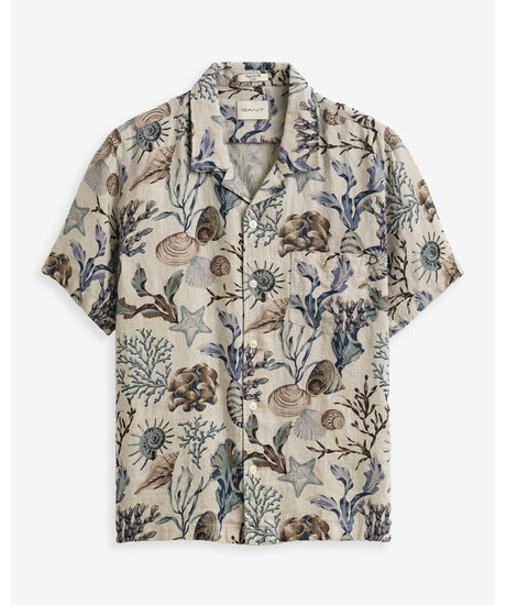 Reg AOP Camp Collar Shirt | Man - Kläder - Skjortor - Kortärmade skjortor | ModeLejon