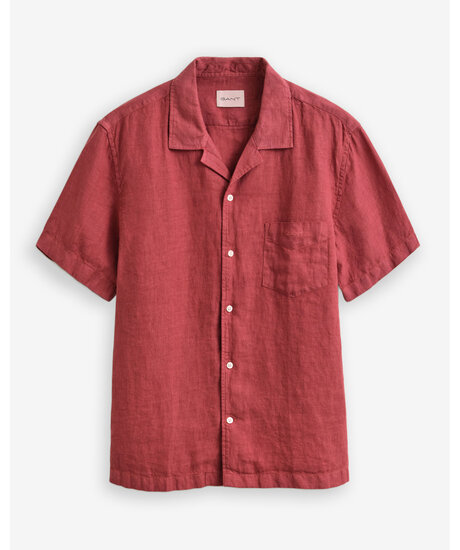Reg Gmnt Dyed Linen SS | Man - Kläder - Skjortor - Kortärmade skjortor | ModeLejon