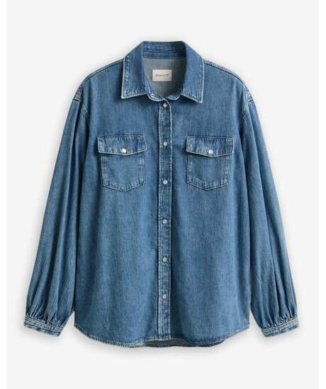 Denim Volume Sleeve Shirt | Kvinna - Kläder - Skjortor - Jeansskjortor | ModeLejon