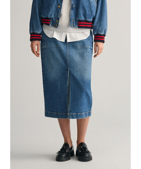 Denim Slit Skirt
