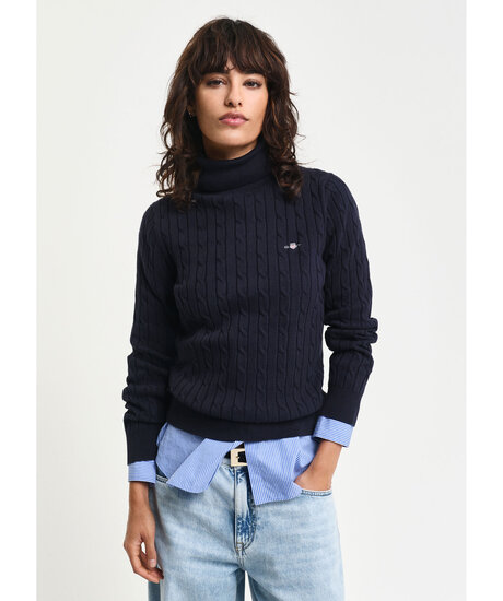 Stretch Co Cable T-Neck