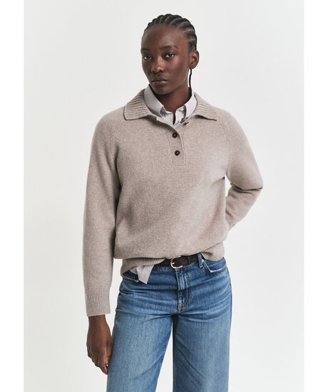 Wool knit rugger | Kvinna - Varumärken - Gant - Tröjor - Stickade tröjor | ModeLejon