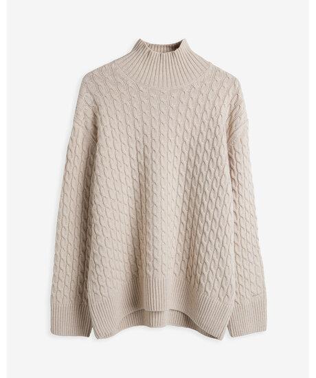 Cable knit mock neck | Kvinna - Kläder - Hoodies & Tröjor - Stickade tröjor | ModeLejon