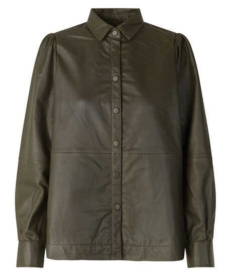 Edie Leather Puff Shirt