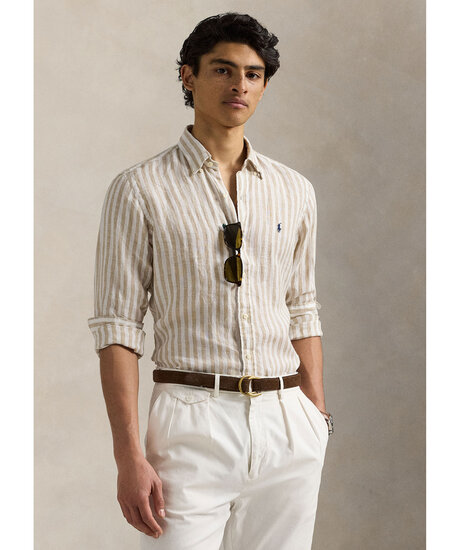 Linen stripe | Man - Varumärken - Polo Ralph Lauren - Skjortor - Polo Ralph Lauren Linneskjortor | ModeLejon