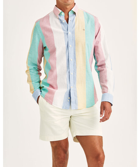 Happy linen stripe shirt | Man - Kläder - Skjortor - Linneskjortor | ModeLejon