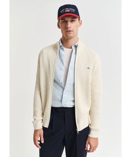 Zipped Textured Cardigan