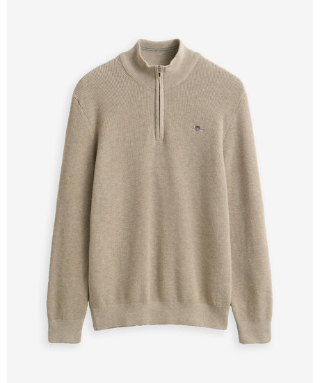 Micro Textured Cotton HZ | Man - Kläder - Hoodies & Tröjor - Half-Zip | ModeLejon