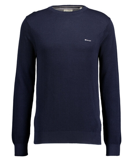 Cotton pique c-neck | Man - Varumärken - Gant - Tröjor - Stickade tröjor | ModeLejon