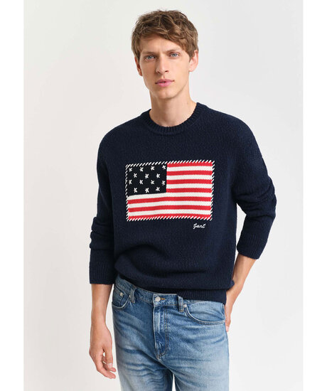 Flag Intarsia C-Neck