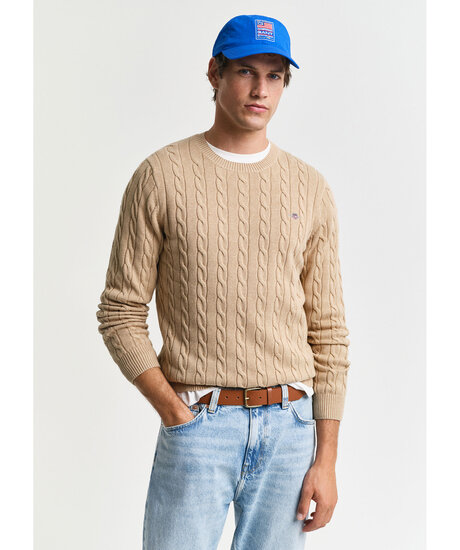 Cotton cable c-neck | Man - Kläder - Hoodies & Tröjor - Stickade tröjor | ModeLejon