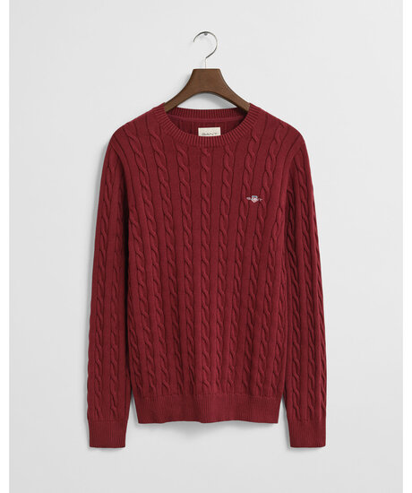 Cotton cable c-neck | Man - Varumärken - Gant - Tröjor - Stickade tröjor | ModeLejon