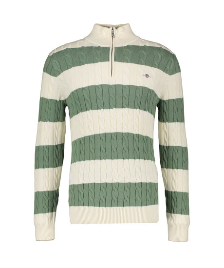 Striped cable half zip