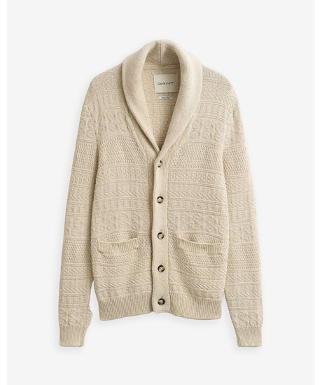 Cotton Linen Cardigan | Man - Varumärken - Gant - Tröjor - Stickade tröjor | ModeLejon