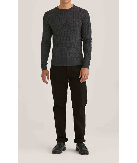 Merino cable o-neck