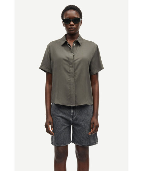 Produktfoto för Samsøe & Samsøe - Mina SS Shirt - Skjorta - BELUGA - S