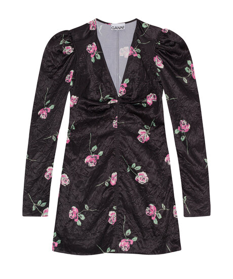Crinkled Satin Dress