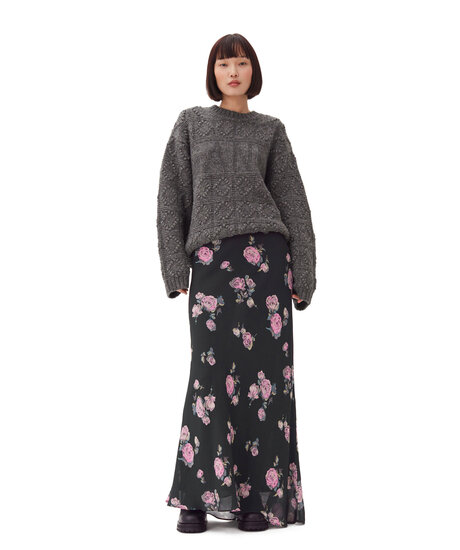 Fluid Crepe Maxi Skirt