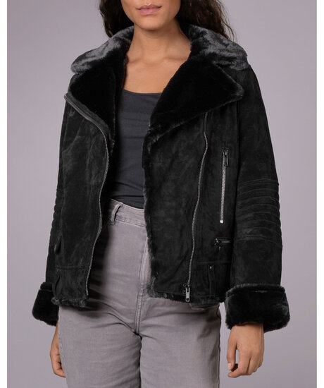 Product Image for Awa Shearling Suede Biker