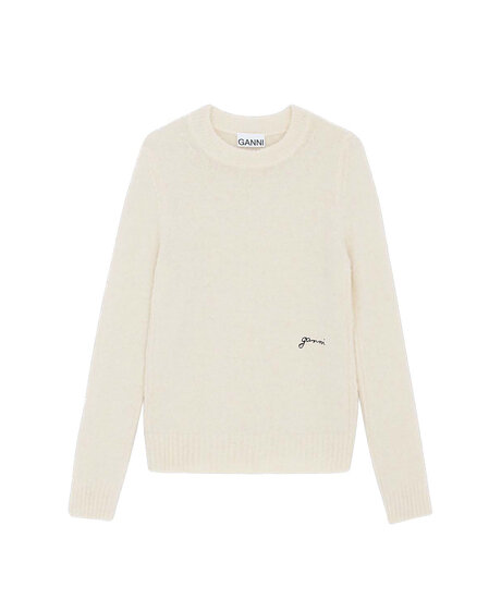 Brushed alpaca o-neck