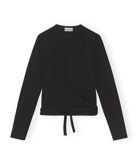 Rib Jersey Wrap Top