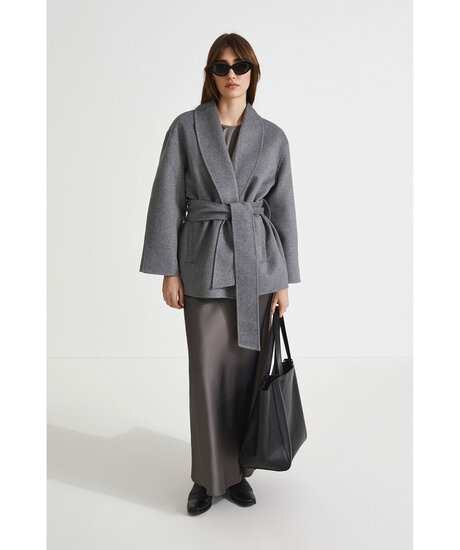 Tulle wool coat