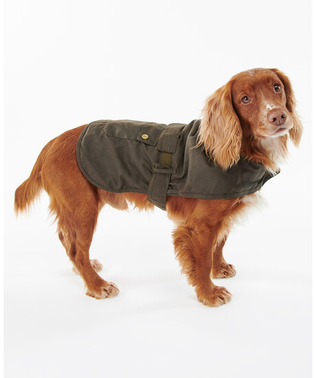 Produktfoto för Wax Dog Coat 2in 1,hundtäcke i vaxad bomull med avtagbara fuskpälsdetaljer