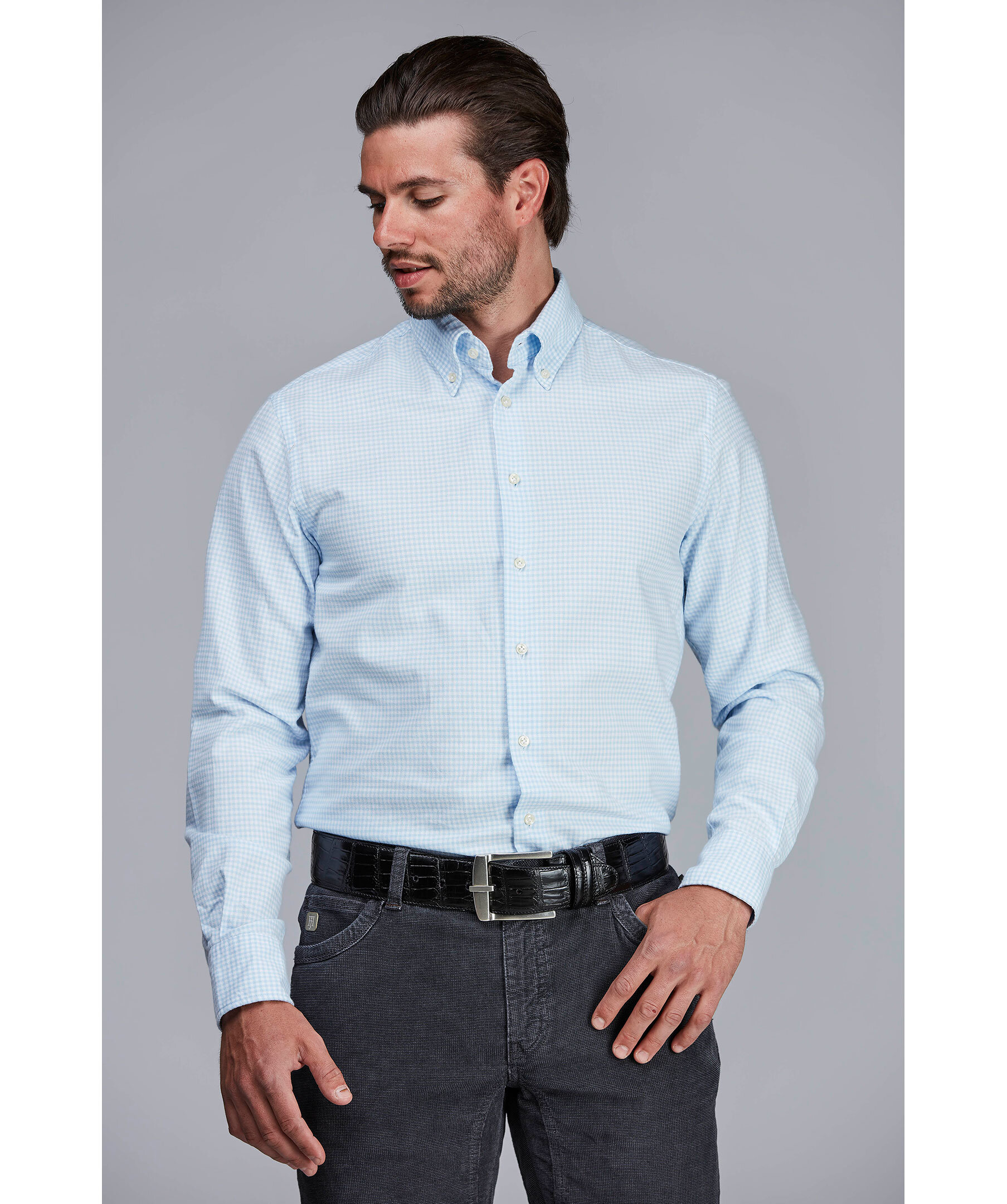 Blue Check Twill Shirt 2