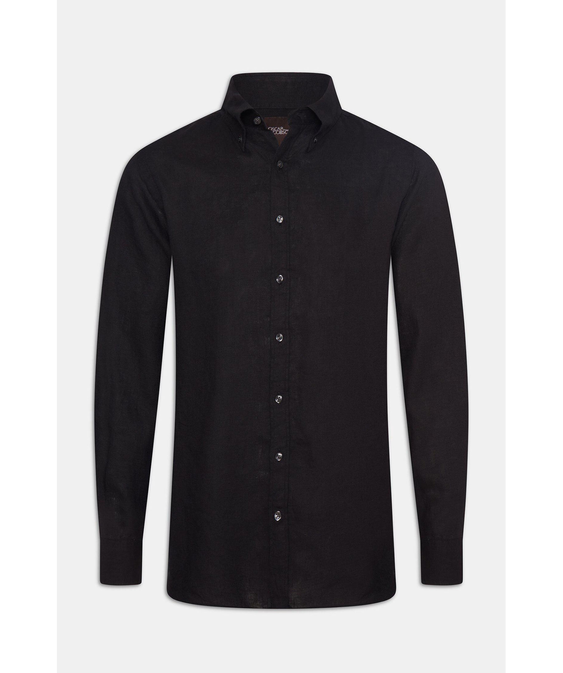 Handla Regular Fit Linen Shirt, Svart hos Johnells.se 12407345310