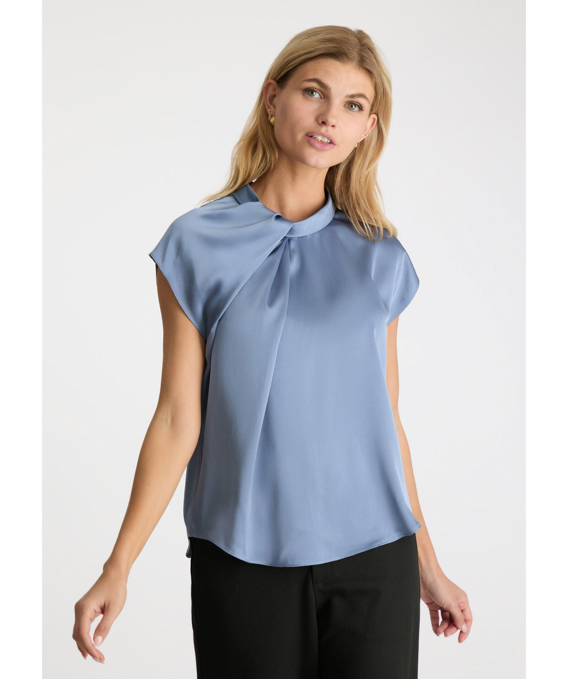 Fleur Drapy Satin Blouse 2