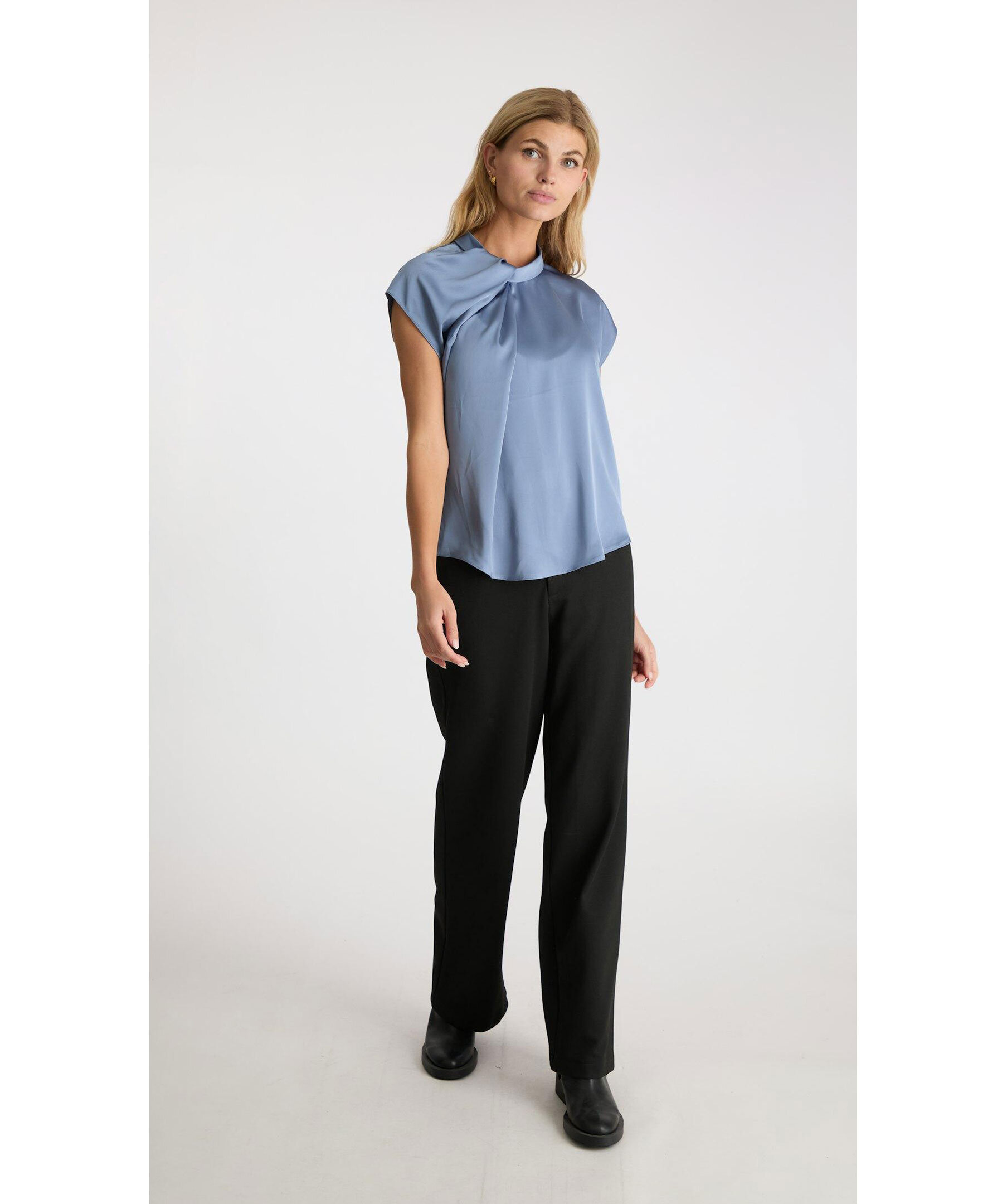 Fleur Drapy Satin Blouse 4
