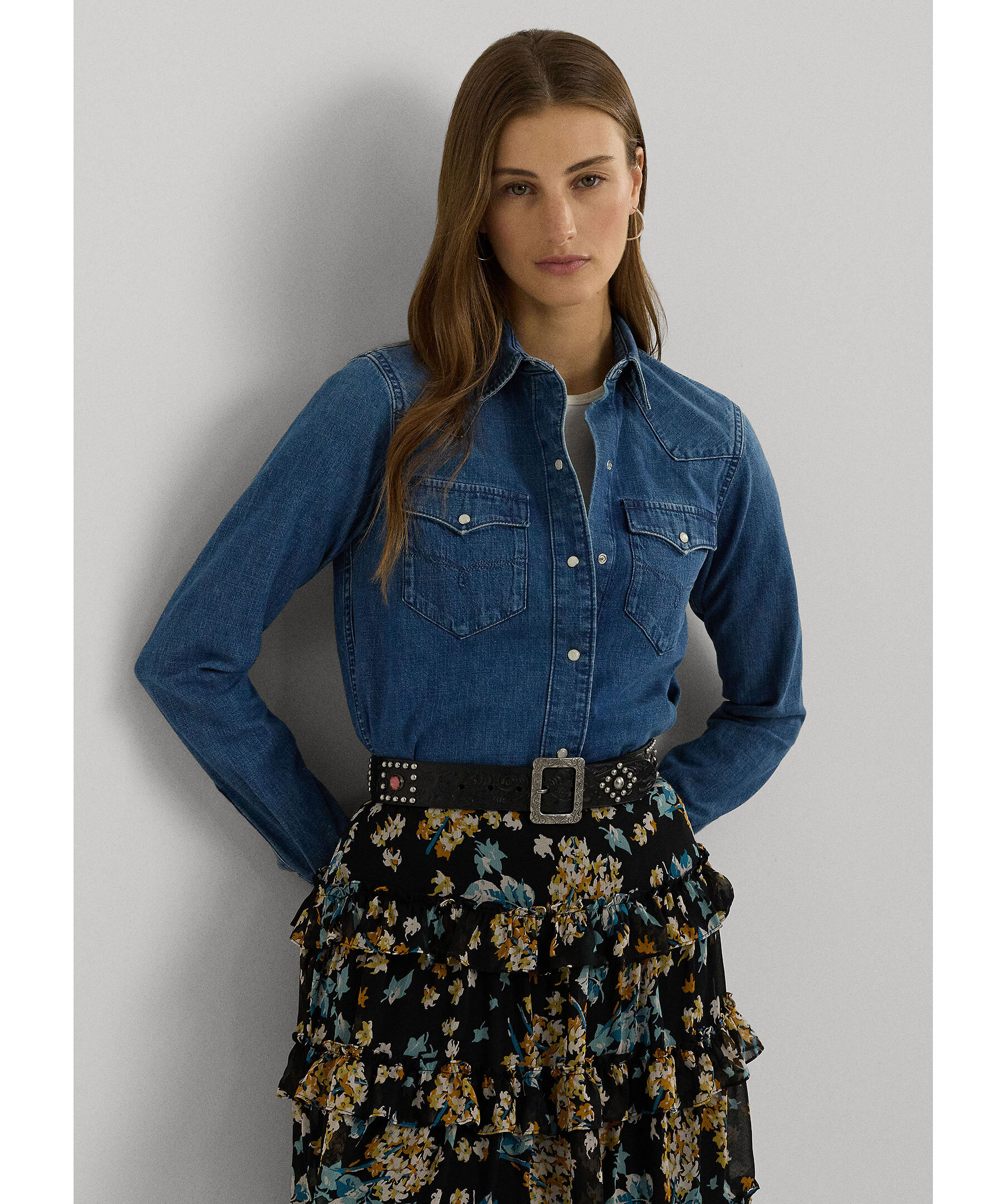 Lauren wstrn ls button fr 1