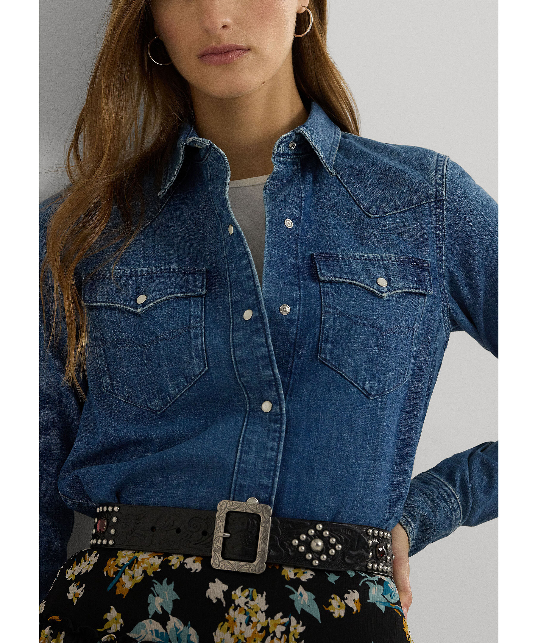 Lauren wstrn ls button fr 3