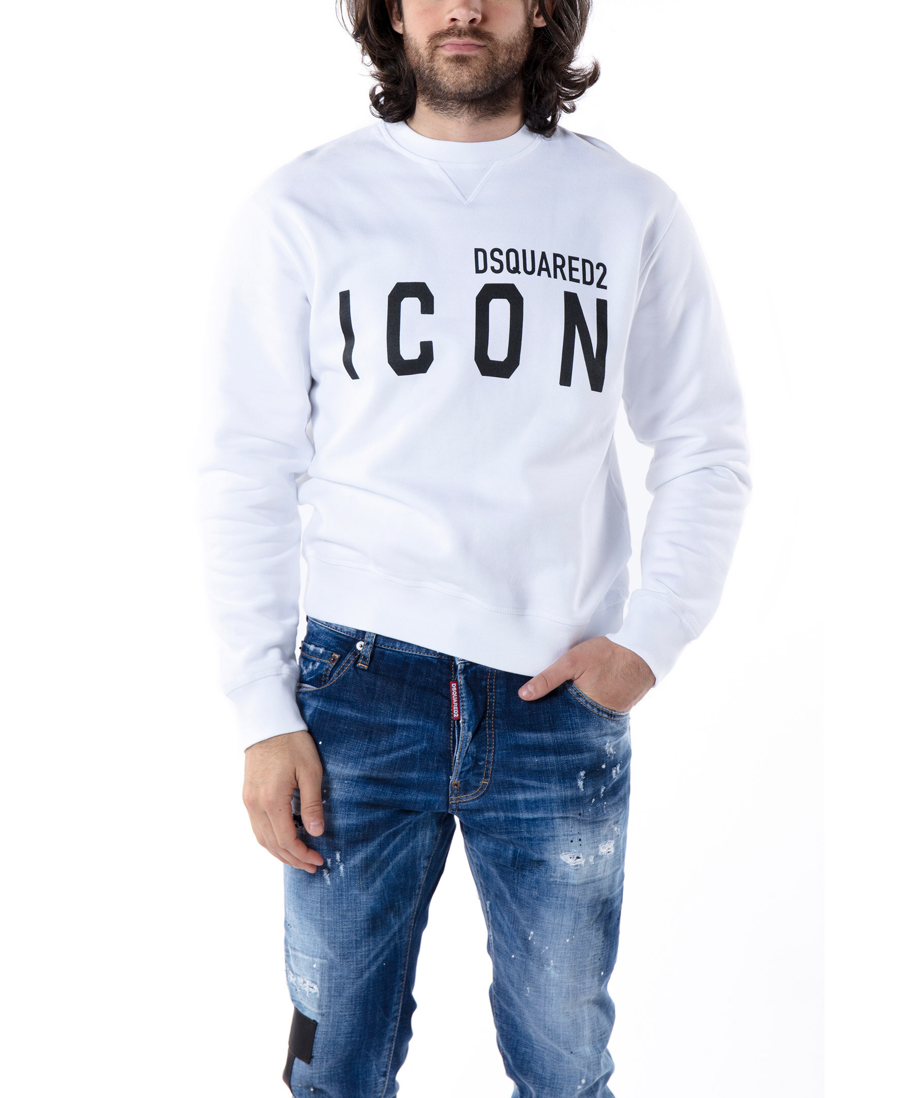 dsquared white icon sweatshirt