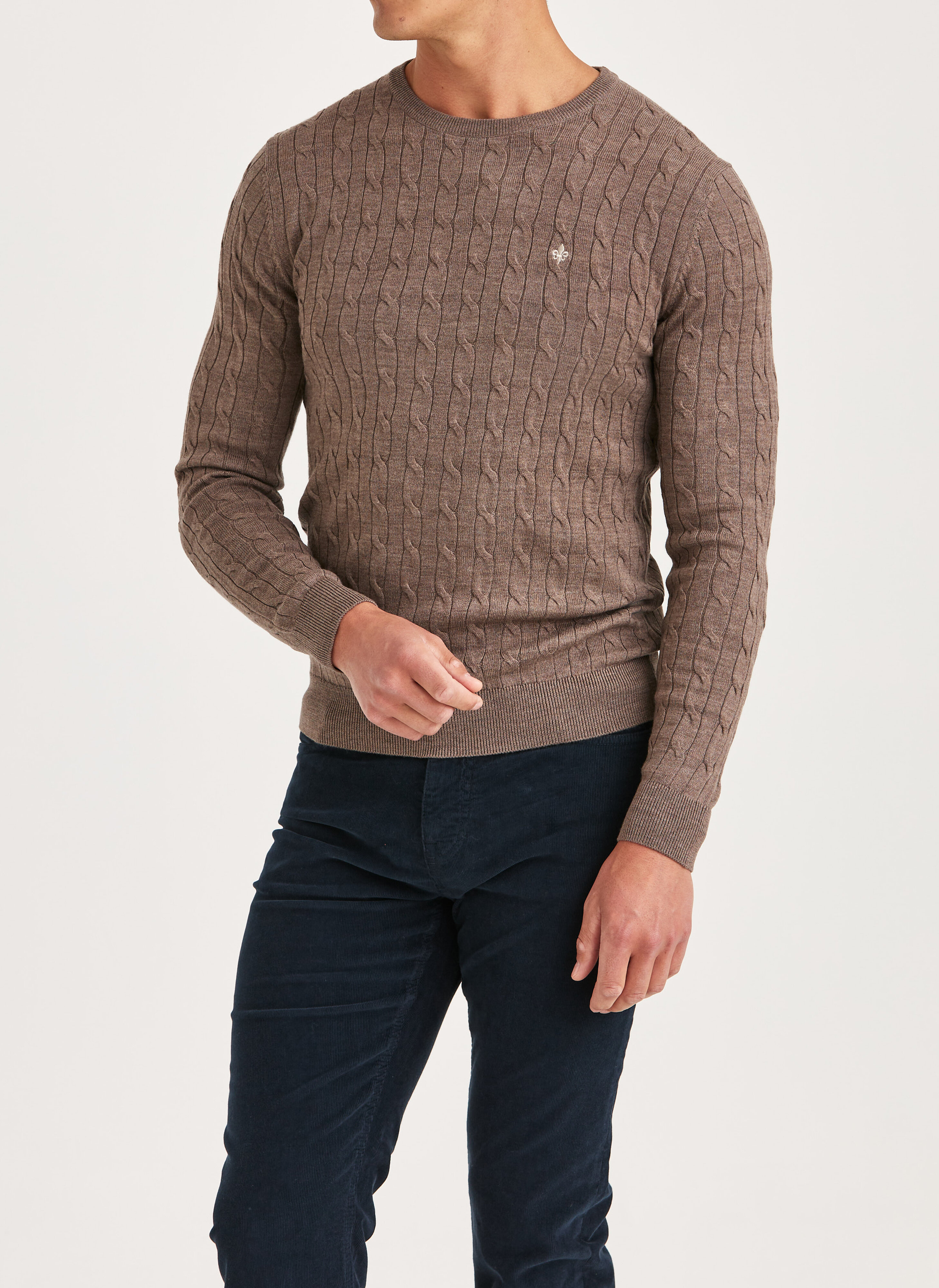 Merino cable oneck