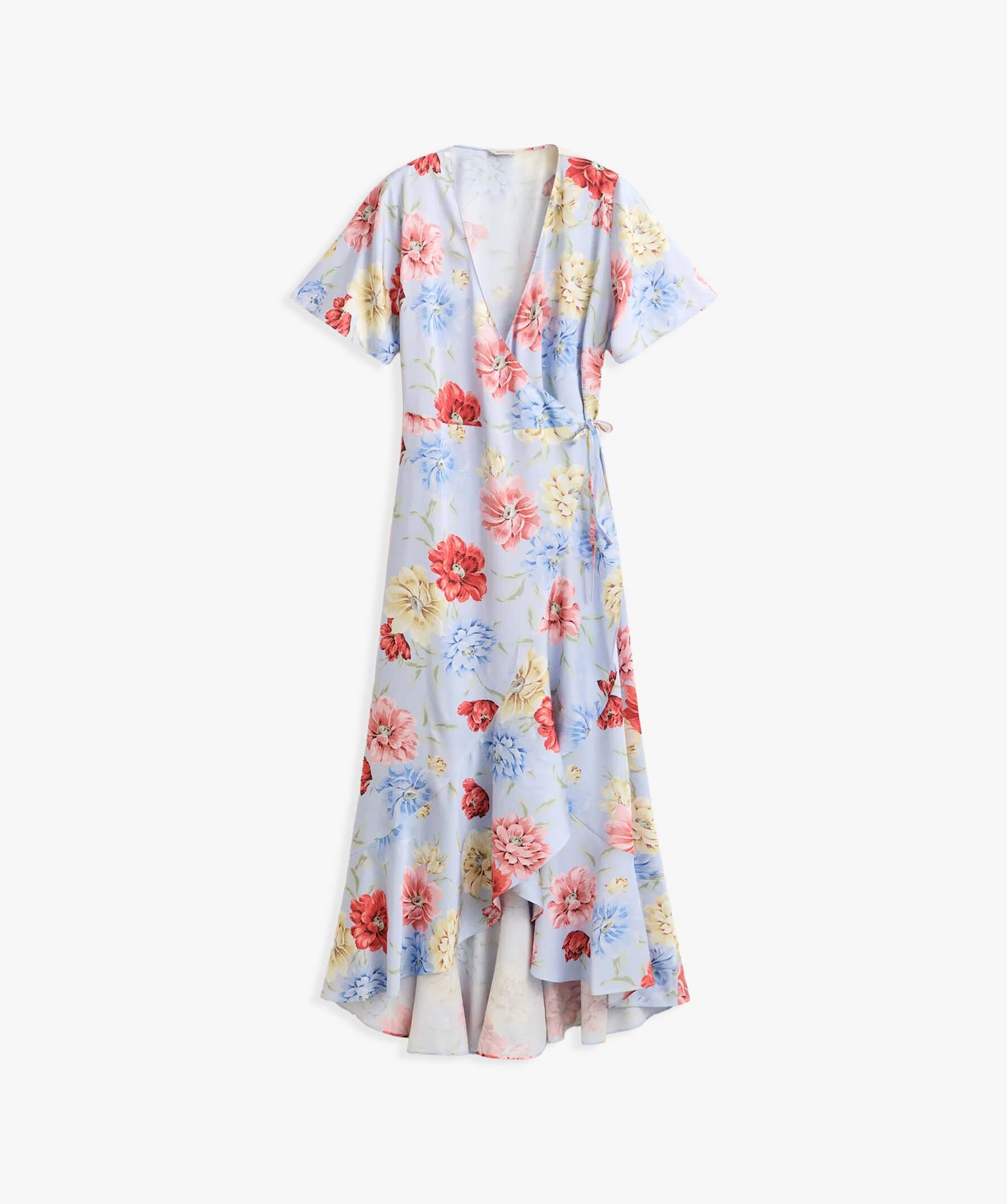 Floral Print Wrap Ss Frill Dre